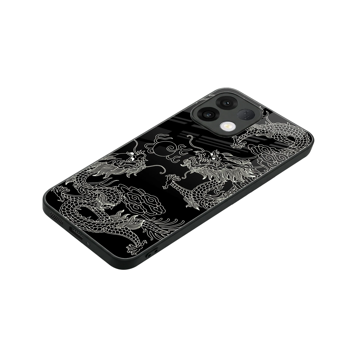 Dragons Black stylish phone case for oppo k13 5g | glossy glass and slim fit