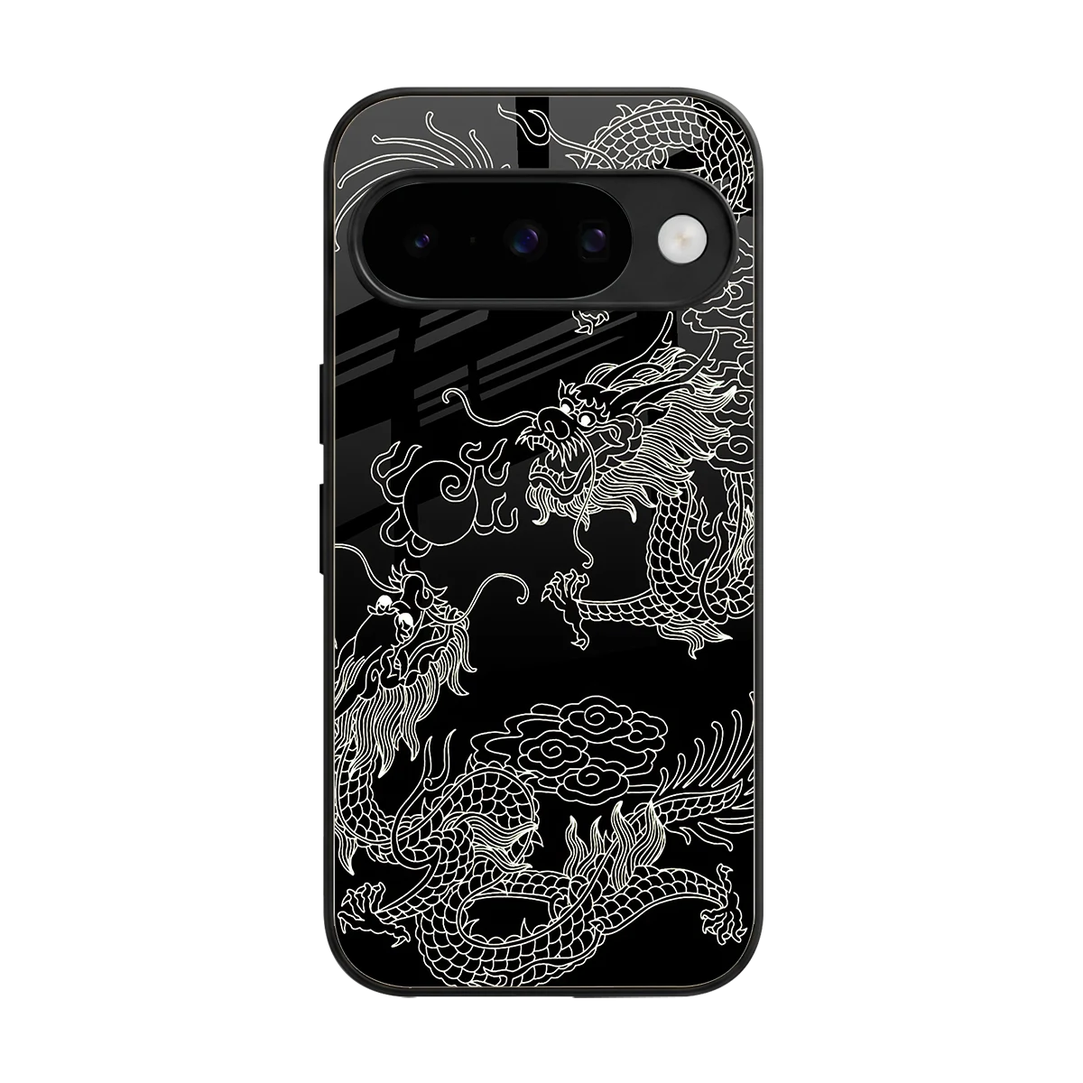 Dragons Black back phone cover | glass case for google pixel 10