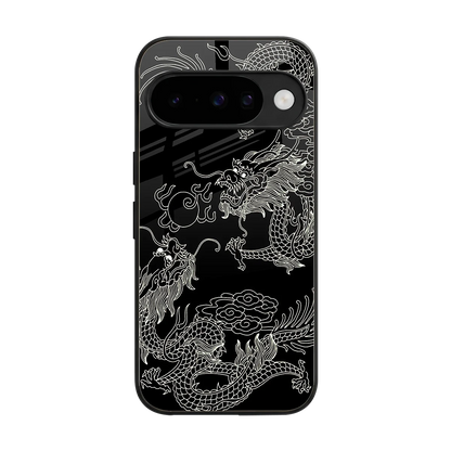 Dragons Black back phone cover | glass case for google pixel 10