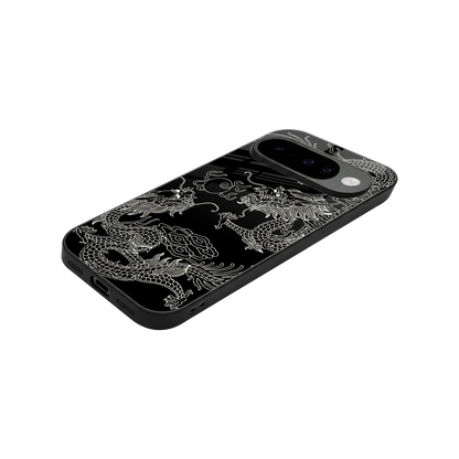 Dragons Black stylish phone case for google pixel 10 | glossy glass and slim fit