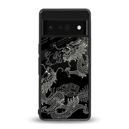 Dragons Black back phone cover | glass case for google pixel 6 pro