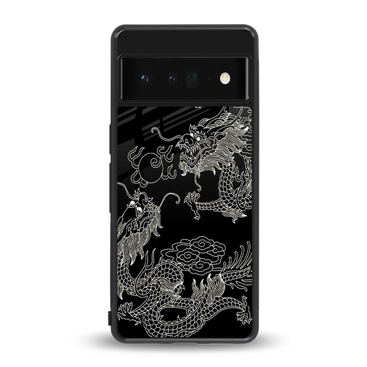 Dragons Black back phone cover | glass case for google pixel 6 pro