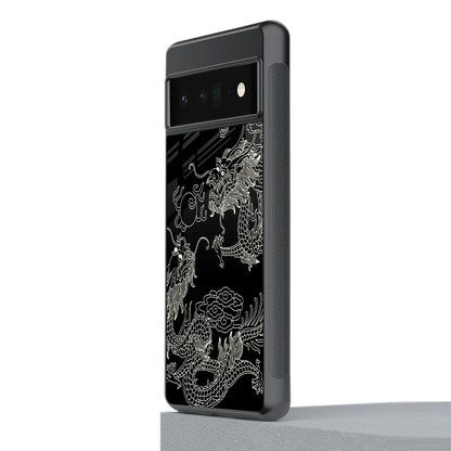 Dragons Black stylish phone case for google pixel 6 pro | glossy glass and slim fit