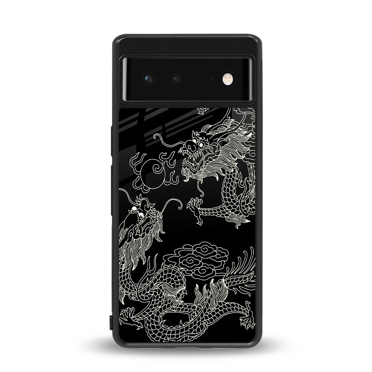 Dragons Black back phone cover | glass case for google pixel 6a