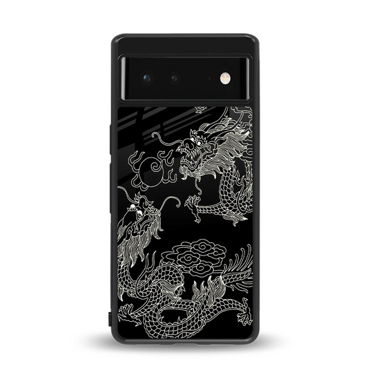 Dragons Black back phone cover | glass case for google pixel 6a