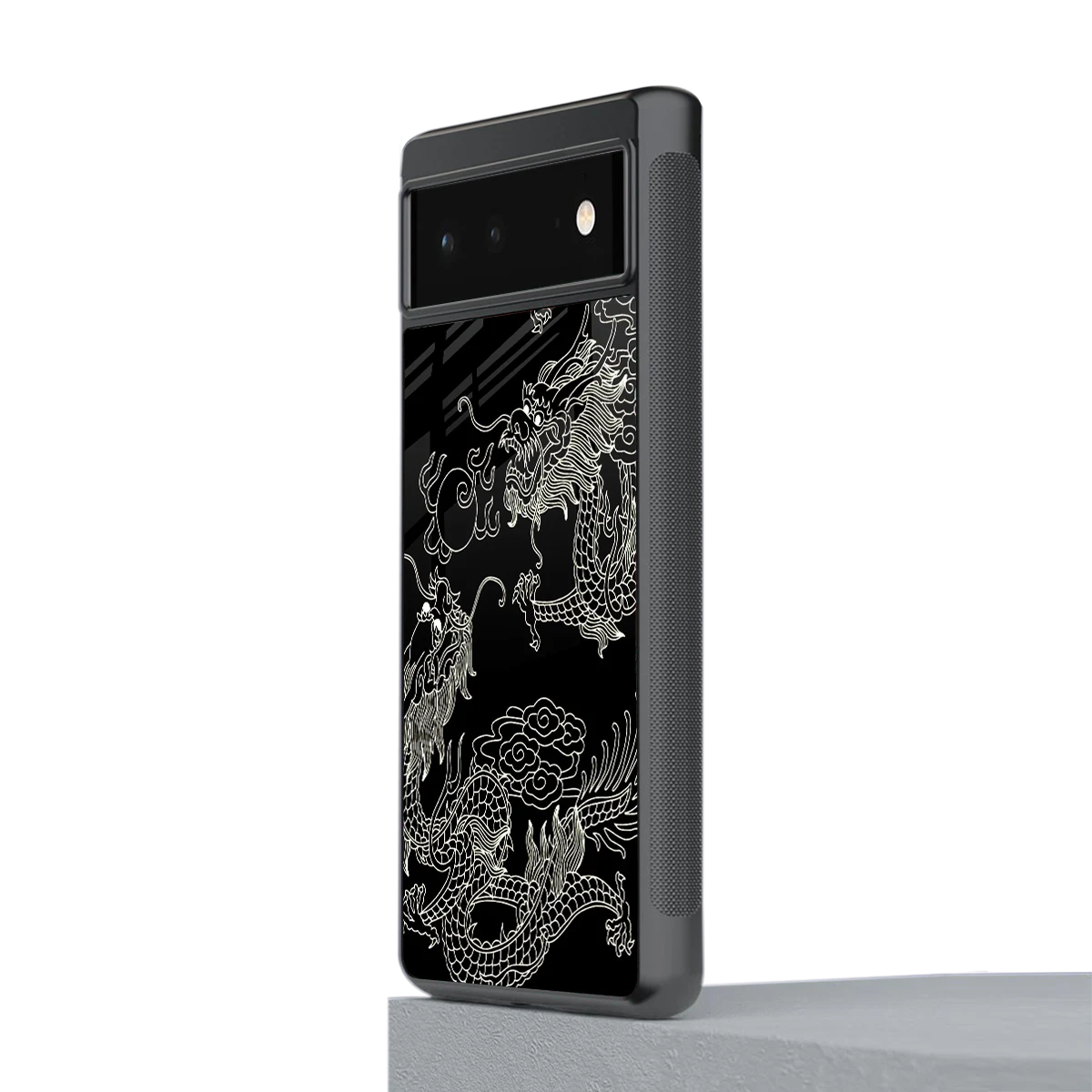 Dragons Black stylish phone case for google pixel 6 | glossy glass and slim fit