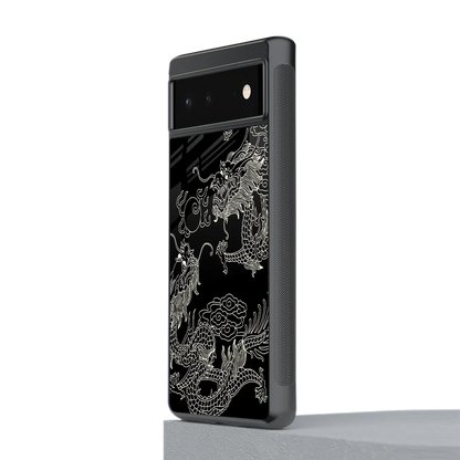 Dragons Black stylish phone case for google pixel 6 | glossy glass and slim fit