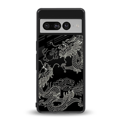 Dragons Black back phone cover | glass case for google pixel 7 pro