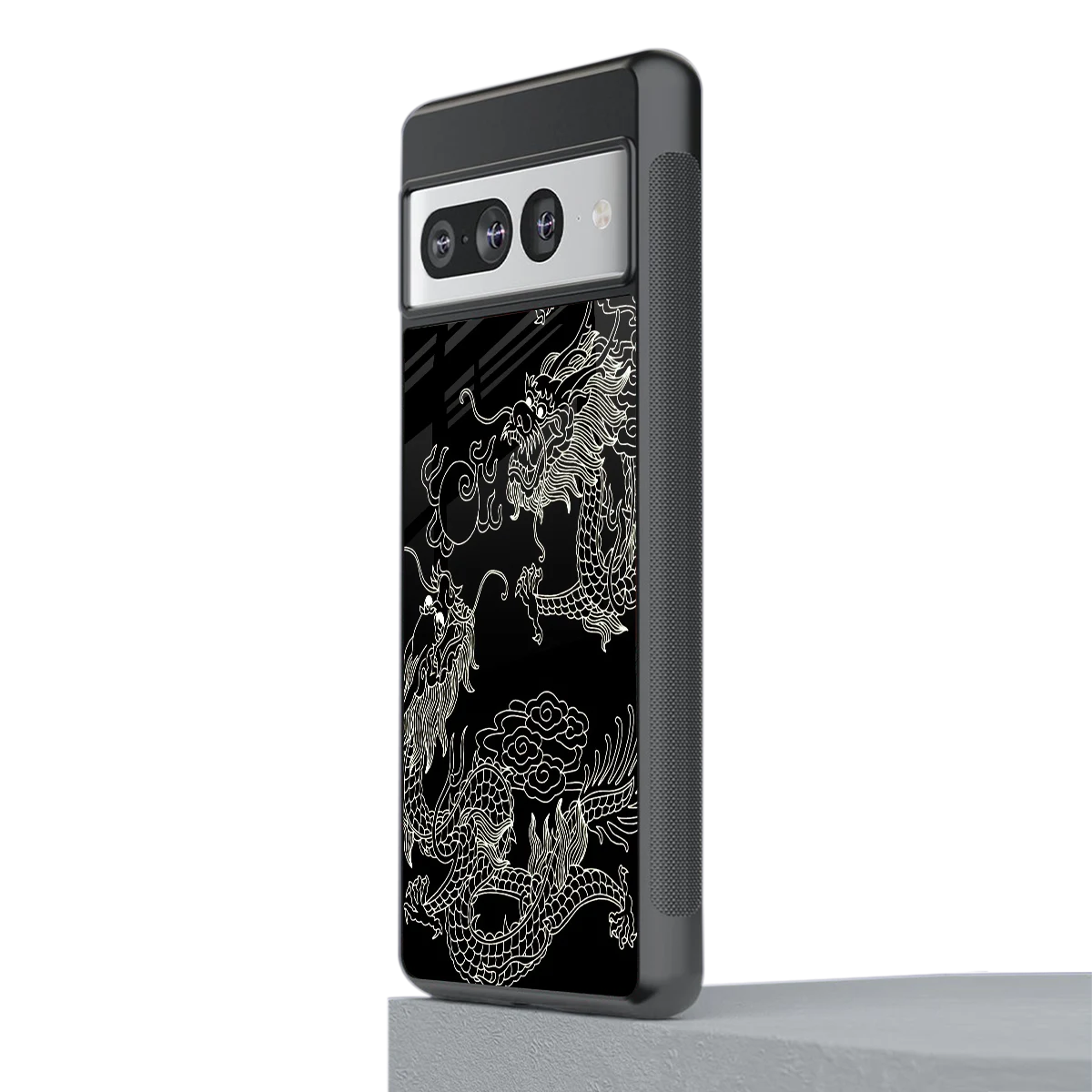 Dragons Black stylish phone case for google pixel 7 pro | glossy glass and slim fit