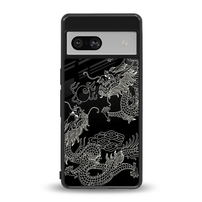 Dragons Black back phone cover | glass case for google pixel 7a