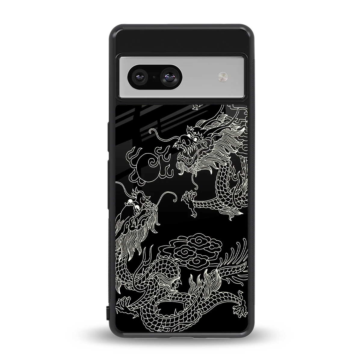 Dragons Black back phone cover | glass case for google pixel 7