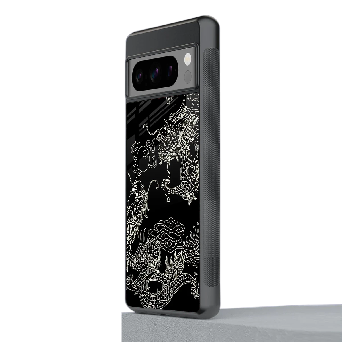 Dragons Black stylish phone case for google pixel 8 pro | glossy glass and slim fit