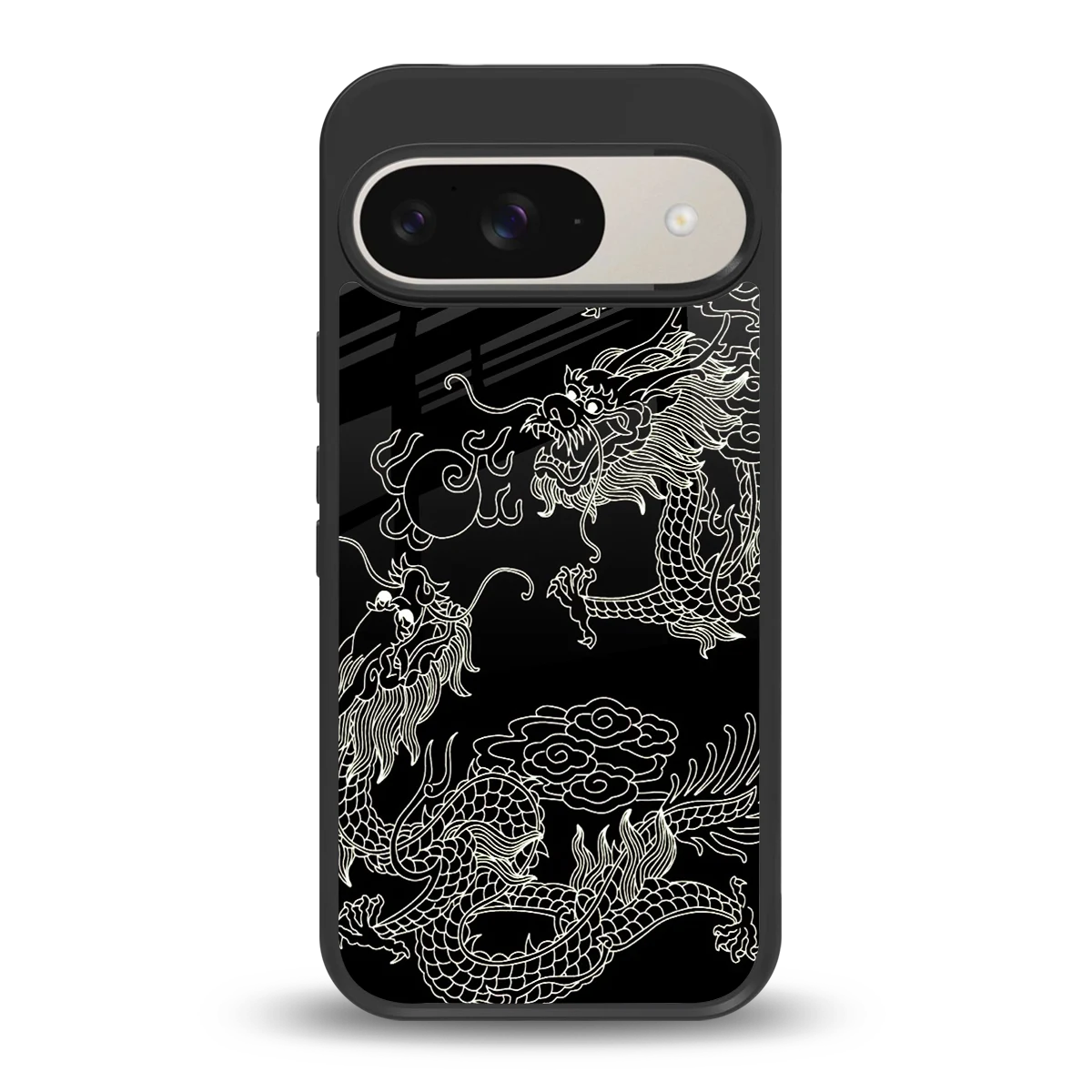 Dragons Black back phone cover | glass case for google pixel 9