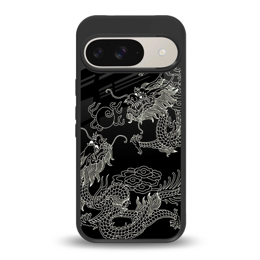 Dragons Black back phone cover | glass case for google pixel 9