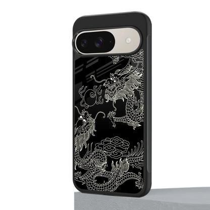 Dragons Black google pixel 9 mobile cover | shockproof glass phone case