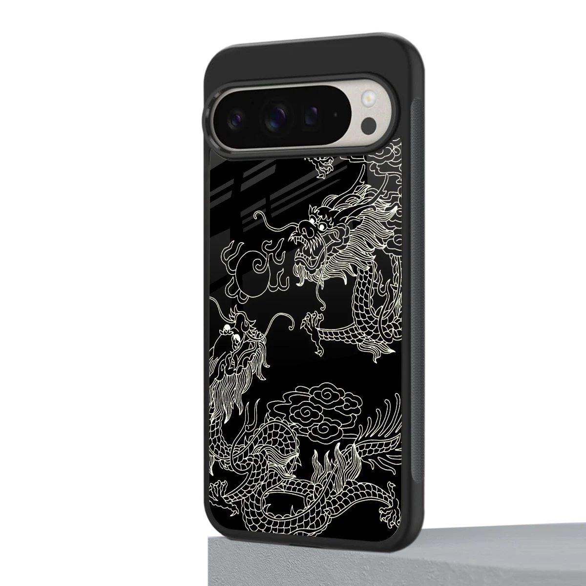 Dragons Black google pixel 9 pro mobile cover | shockproof glass phone case