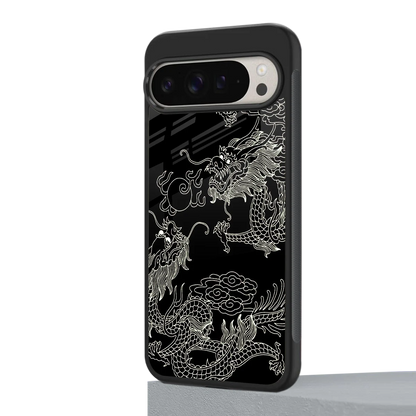 Dragons Black google pixel 9 pro xl mobile cover | shockproof glass phone case