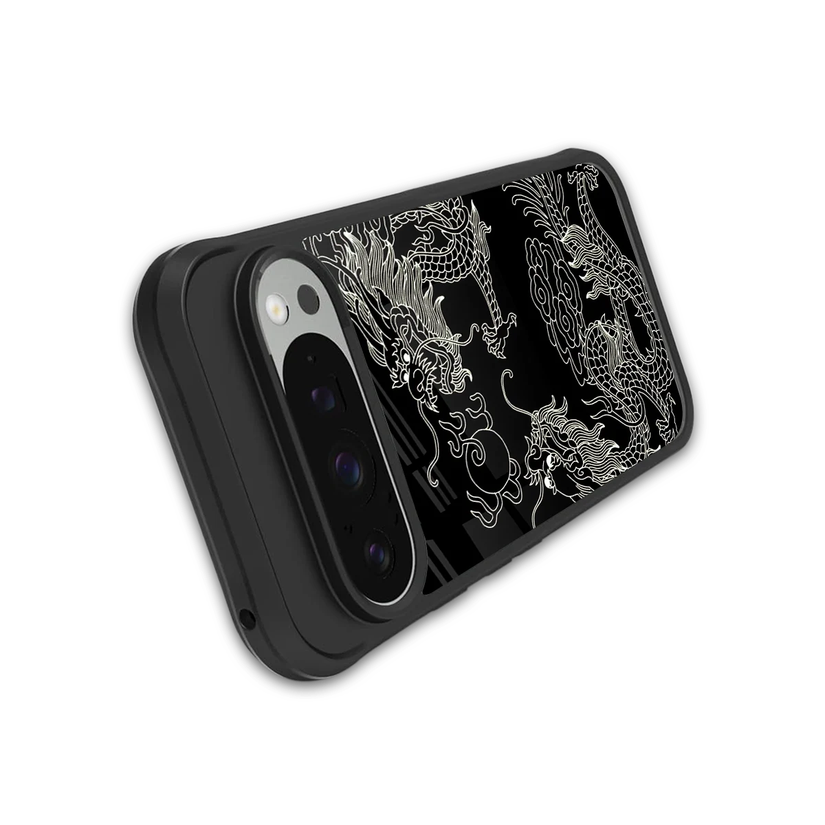 Dragons Black stylish phone case for google pixel 9 pro xl | glossy glass and slim fit