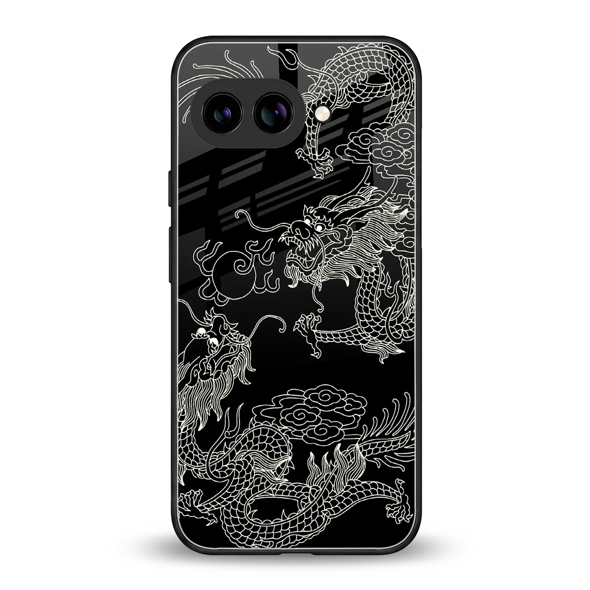Dragons Black back phone cover | glass case for google pixel 10a