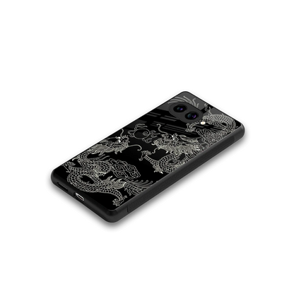 Dragons Black stylish phone case for google pixel 10a | glossy glass and slim fit