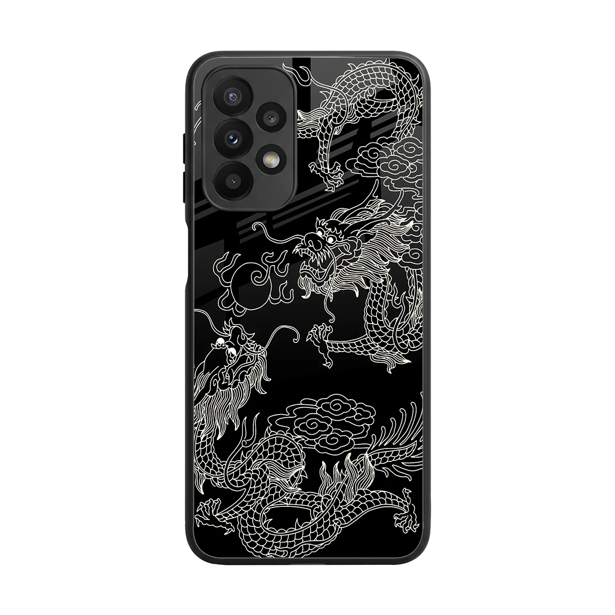 Dragons Black back phone cover | glass case for samsung galaxy a23