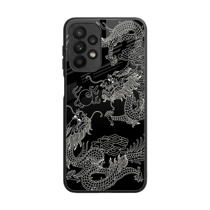 Dragons Black back phone cover | glass case for samsung galaxy a23