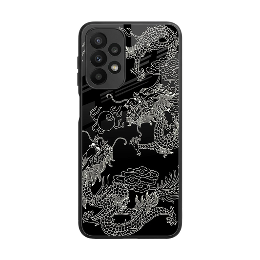 Dragons Black back phone cover | glass case for samsung galaxy a23