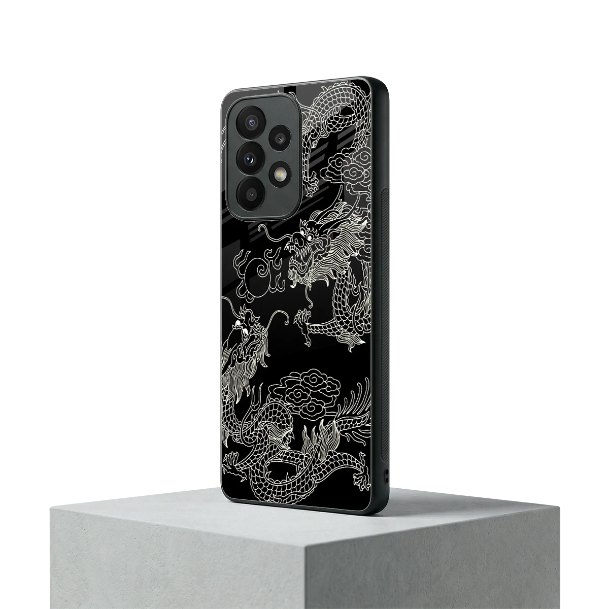 Dragons Black samsung galaxy a23 mobile cover | shockproof glass phone case