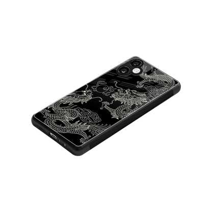Dragons Black stylish phone case for samsung galaxy a06 5g | glossy glass and slim fit