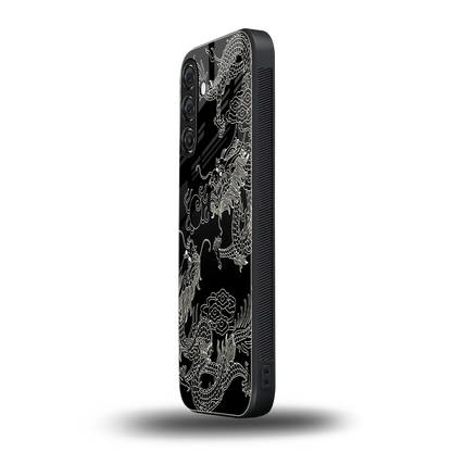 Dragons Black samsung galaxy m36 5g mobile cover | shockproof glass phone case