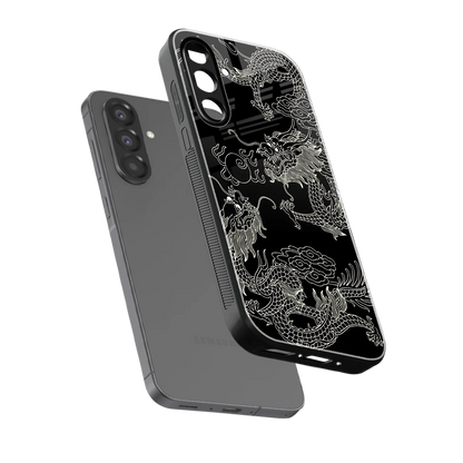 Dragons Black sleek samsung galaxy a26 5g cover with tempered glass back and TPU edges