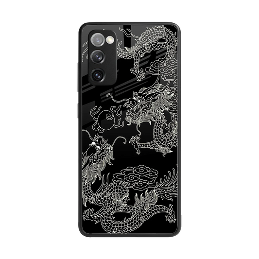 Dragons Black back phone cover | glass case for samsung galaxy s20 fe