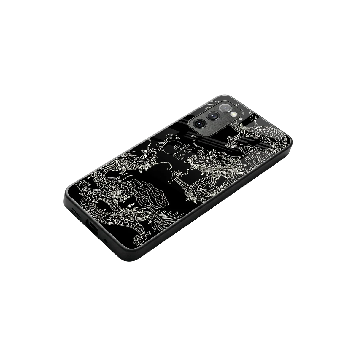 Dragons Black stylish phone case for samsung galaxy s20 fe | glossy glass and slim fit