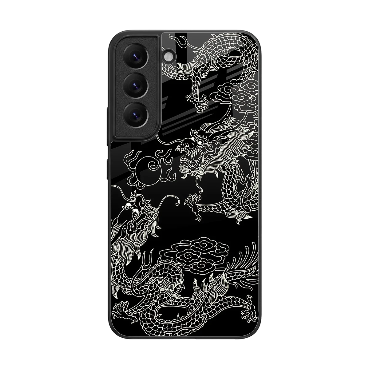 Dragons Black back phone cover | glass case for samsung galaxy s22