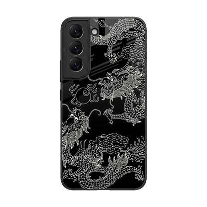 Dragons Black back phone cover | glass case for samsung galaxy s22