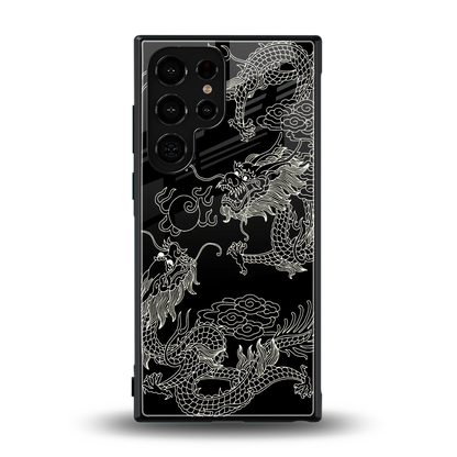 Dragons Black back phone cover | glass case for samsung galaxy s23 ultra