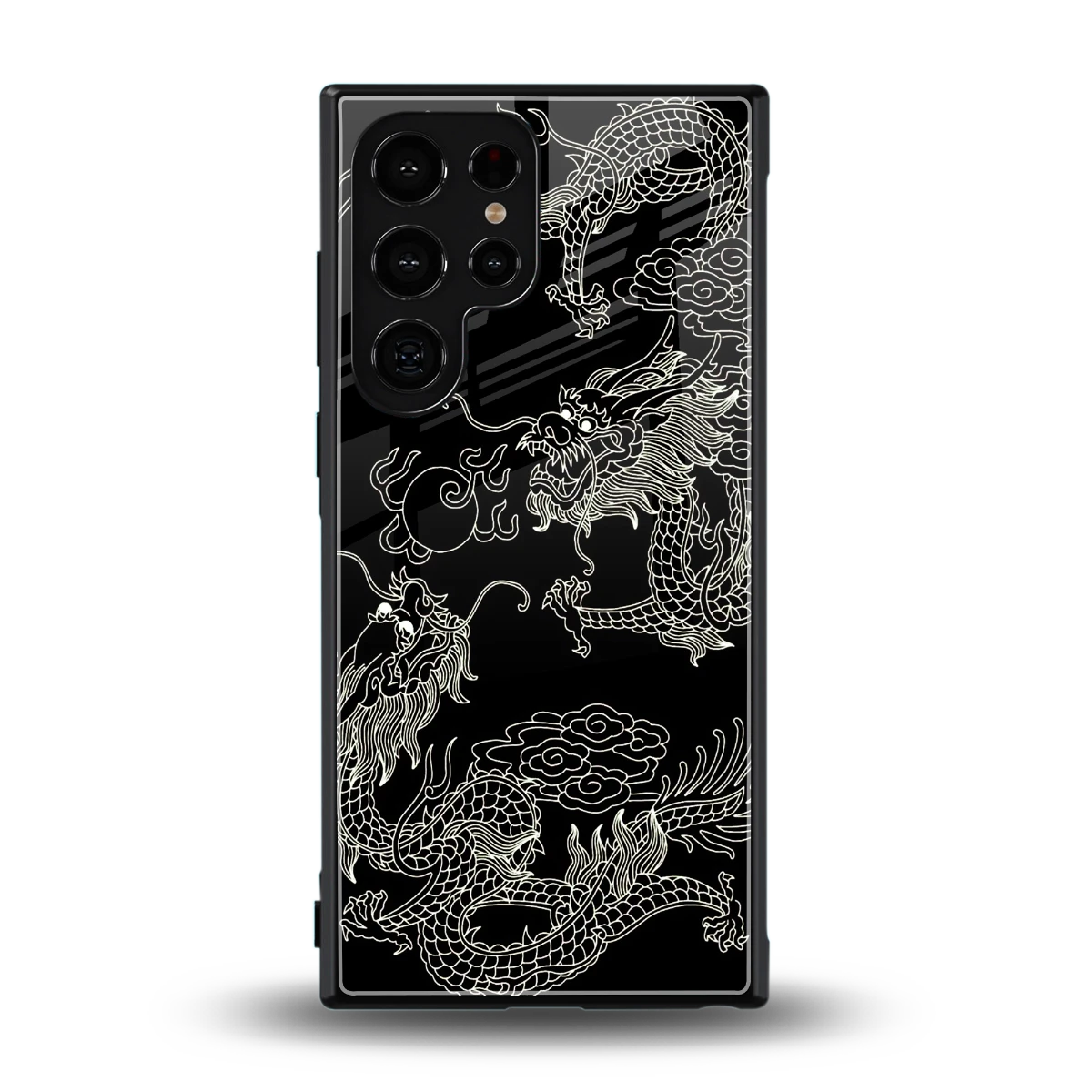 Dragons Black back phone cover | glass case for samsung galaxy s24 ultra