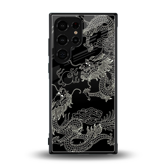 Dragons Black back phone cover | glass case for samsung galaxy s24 ultra