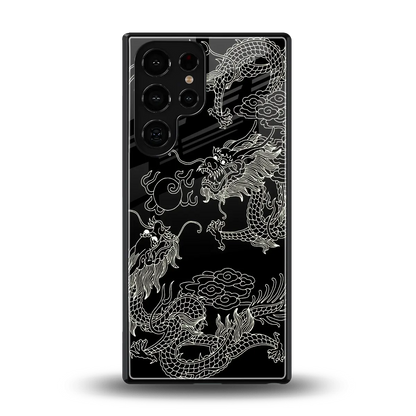 Dragons Black back phone cover | glass case for samsung galaxy s25 ultra