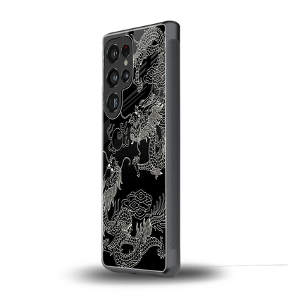 Dragons Black samsung galaxy s25 ultra mobile cover | shockproof glass phone case