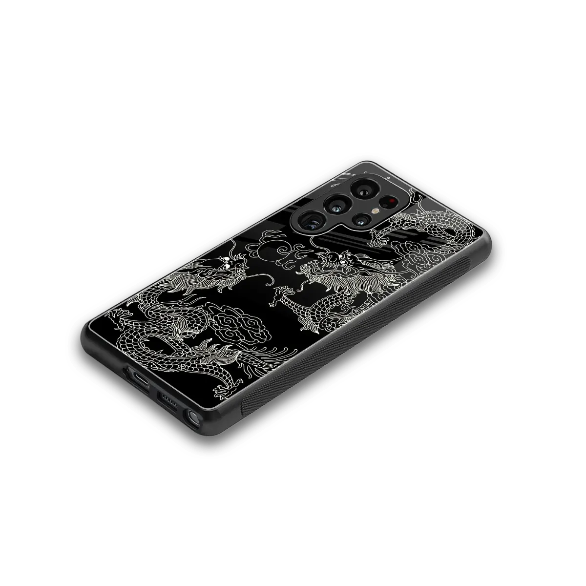 Dragons Black stylish phone case for samsung galaxy s26 ultra | glossy glass and slim fit