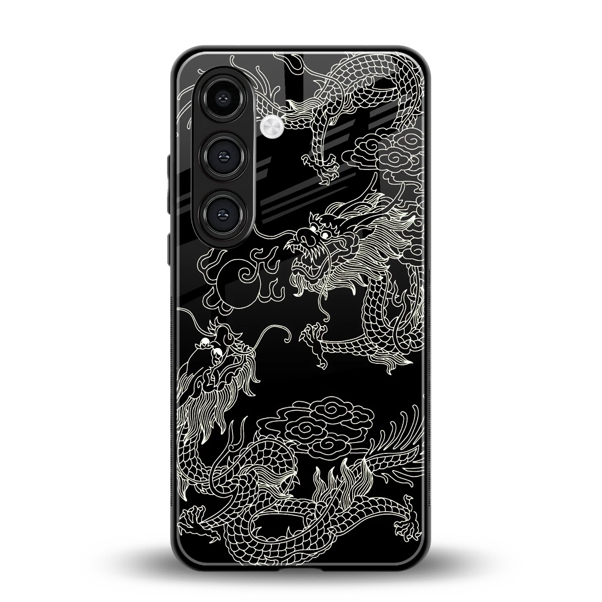 Dragons Black back phone cover | glass case for samsung galaxy s24
