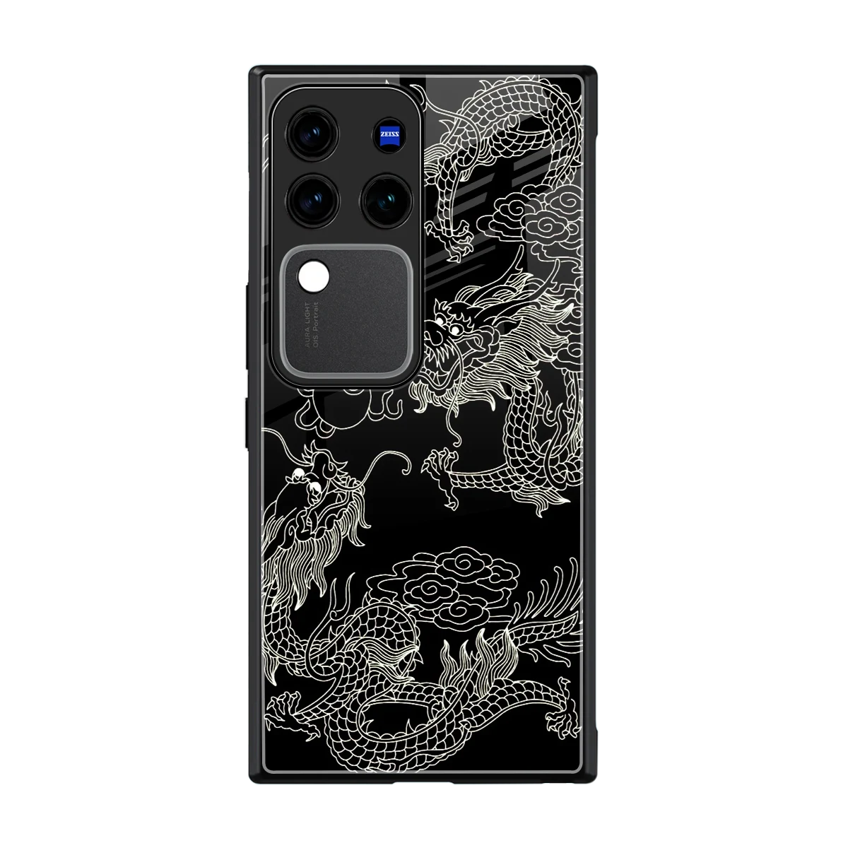 Dragons Black back phone cover | glass case forvivo v30 pro