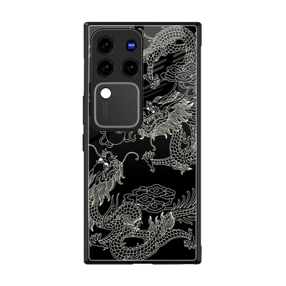 Dragons Black back phone cover | glass case forvivo v30 pro