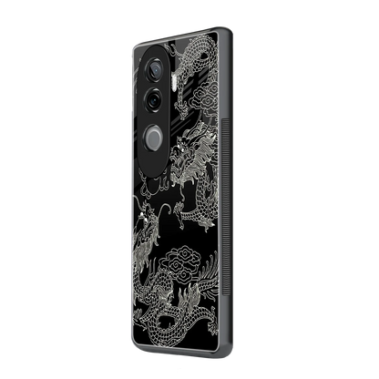 Dragons Black vivo v40e mobile cover | shockproof glass phone case
