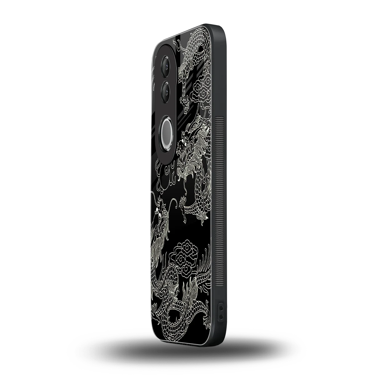 Dragons Black vivo v50 mobile cover | shockproof glass phone case