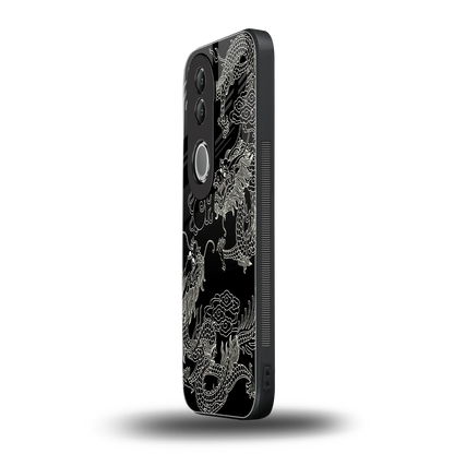 Dragons Black vivo v50 mobile cover | shockproof glass phone case