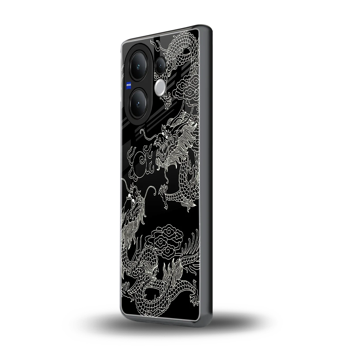 Dragons Black vivo v60 mobile cover | shockproof glass phone case