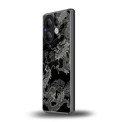 Dragons Black vivo v60 mobile cover | shockproof glass phone case