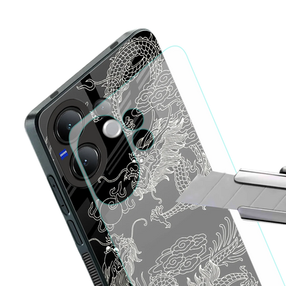 Dragons Black stylish phone case for vivo v60 | glossy glass and slim fit